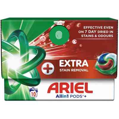 Капсули для прання Ariel Pods+ All-in-1 Extra Stain Removal Екстрасила виведення плям 10 шт. (8700216764704) Вінниця