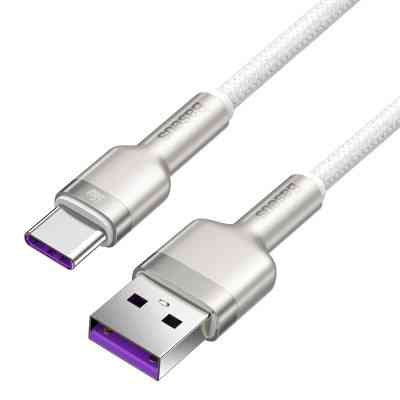 Дата кабель USB 3.1 AM to Type-C 2.0m CAKF 6.0A 66W Cafule Series Metal Data Cable White Baseus (CAKF000202) Винница