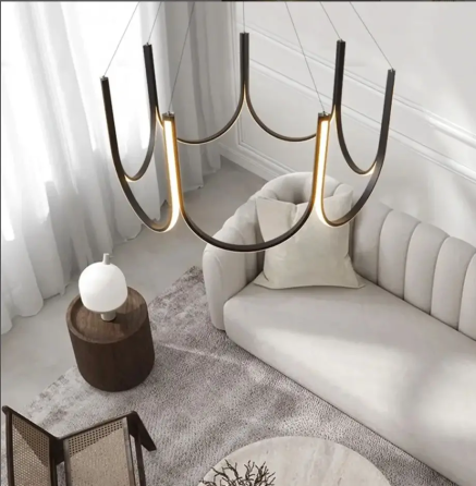 Светодиодная люстра Световая Симфония PJ859 Black (65см) Киев