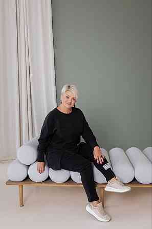 Жіночий теплий прогулянковий костюм, батал пума плюш Чорний, 54/58 Одеса