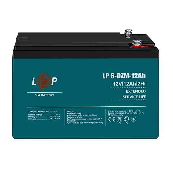 Тяговый свинцово-кислотный AGM аккумулятор LP 6-DZM-12 Ah - под Болт М5 Киев