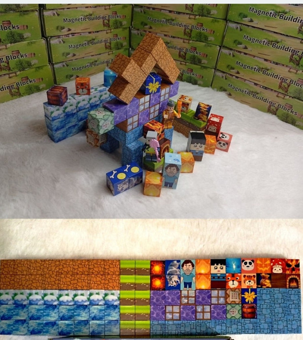 Магнитный конструктор Майнкрафт 100-300 шт + фигурки лего в ПОДАРОК Харьков - изображение 9