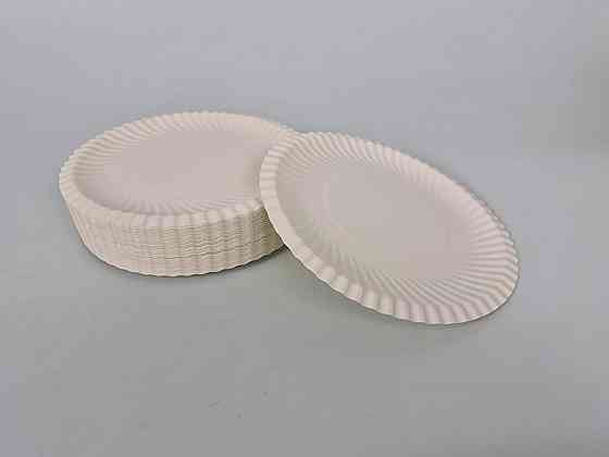 Паперова тарілка біла 100 шт. діаметр 185 мм (1 пачка) Харків