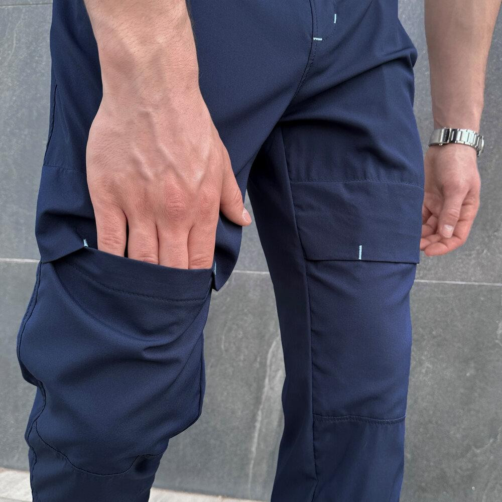 Чоловічі штани джогери з кишенями сині Pobedov Vershyna Київ - фото 10