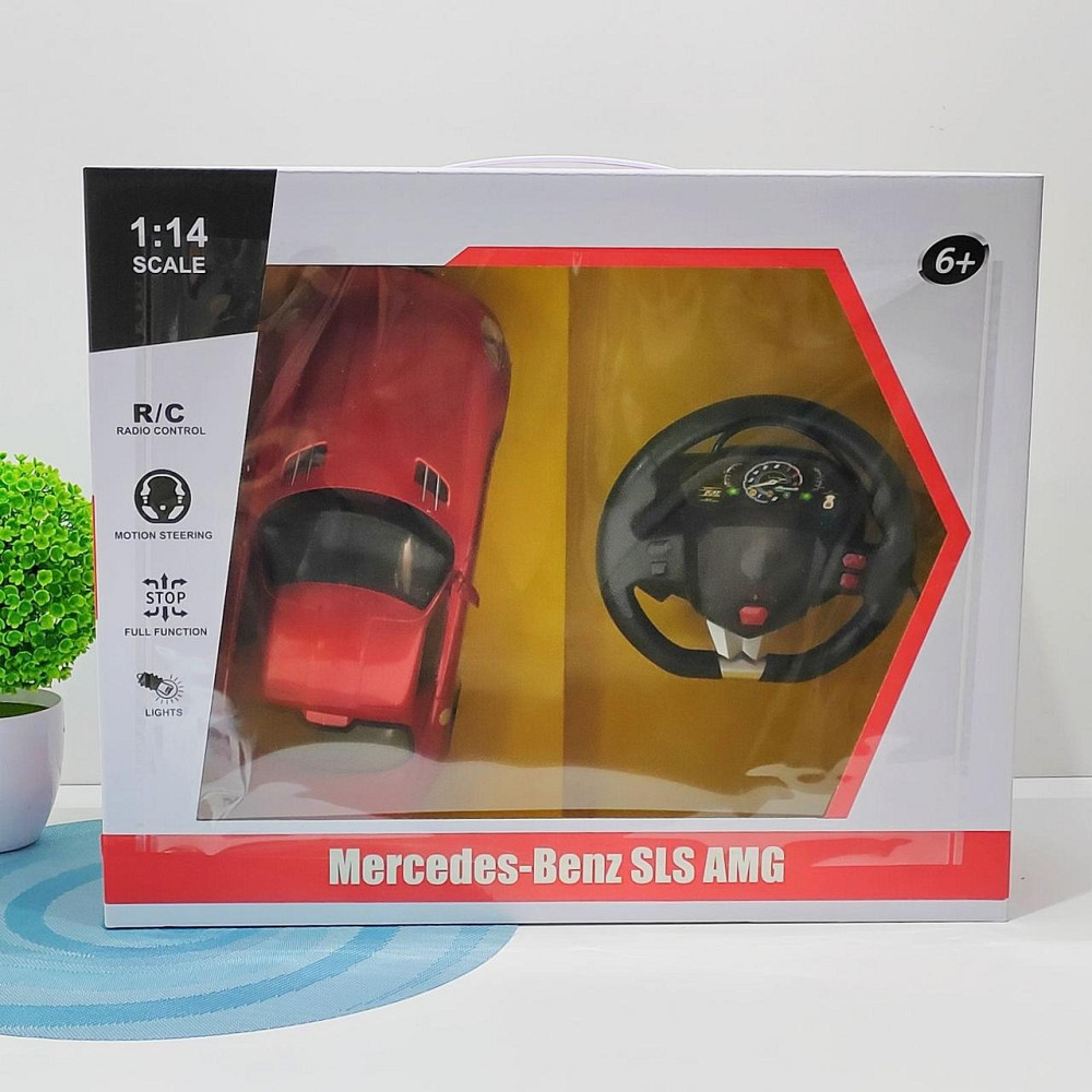 Машинка на радіокеруванні Mercedes-Benz SLS гумові колеса світло Червона (2024A) Чернигов - изображение 4