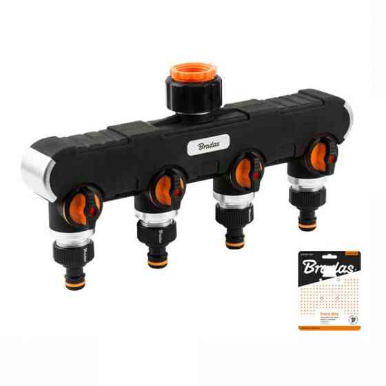 Розподільник з 4 кранами, РЗ 1" до РЗ 3/4", BLACK LINE HEAVY DUTY, ECO-PWB3044 Одеса