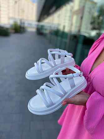 Edan Instruments Босоніжки жіночі білі EDAN 326 літні, натуральна шкіра / Шкіряні босоніжки на Коломыя