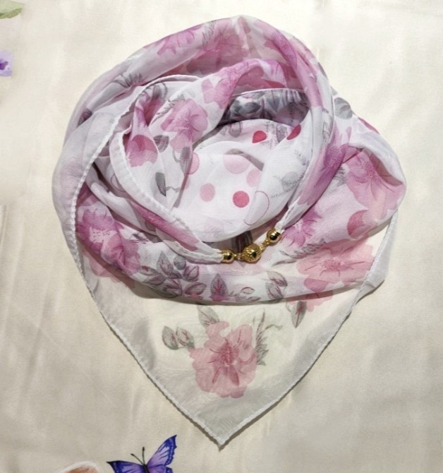 Шарф жіночий з магнітною застібкою Світло-рожевий Сміла - фото 3