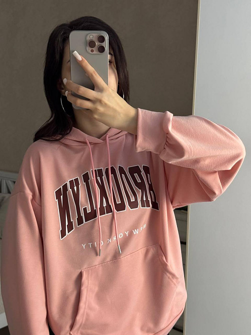 Жіноча повсякденна оверсайз худі з накатом турецька двонитка Одеса - фото 2