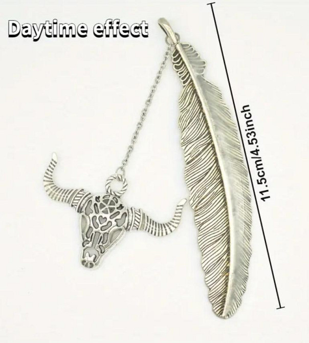 Креативна металева закладка із зображенням голови бика. Флуоресцентна закладка для книг. Київ - фото 3