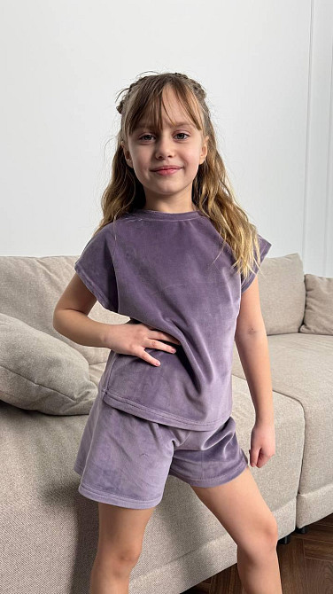 Дитяча піжама з плюш-велюру Ліловий 154-158 Харків - фото 1