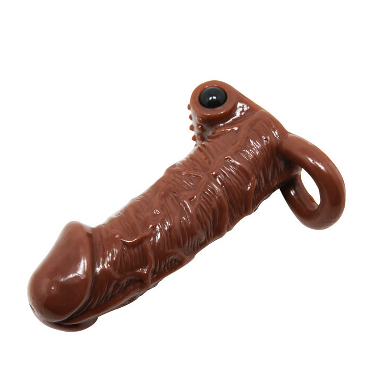 Насадка на член - Brave Man Vibrating Penis Sleeve Brown Sex Aura Київ - фото 4
