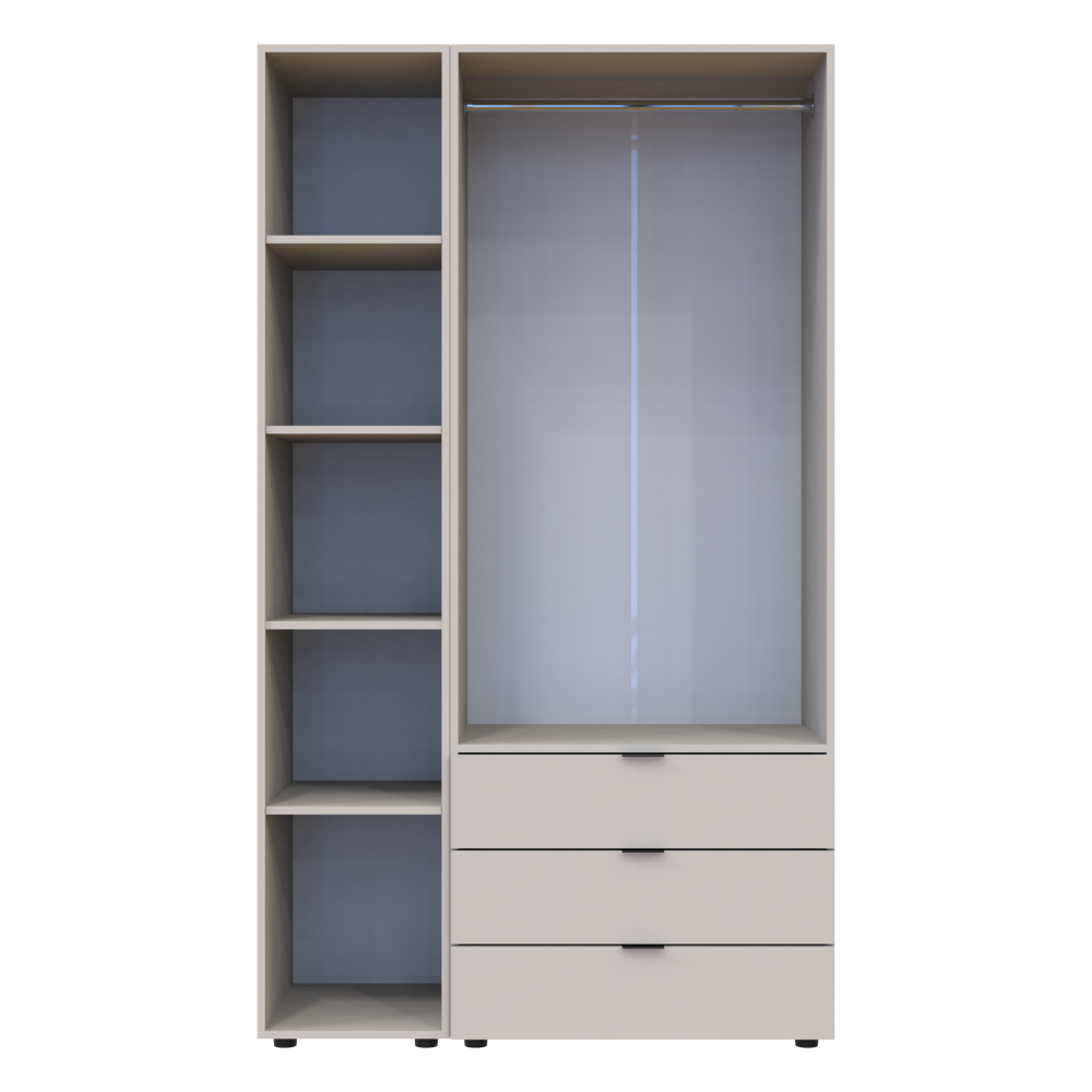 Комплект шаф для одягу Doros Гелар (2 шт.) 116,5х49,5х203,4 см Дзеркало/Кашемір (DRS-011258) Львів - фото 6