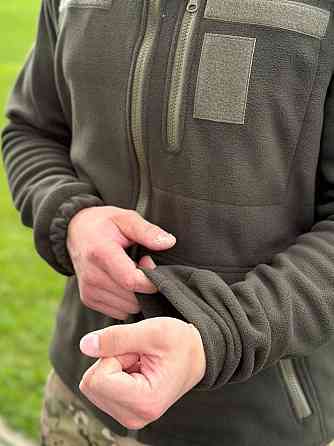 Військова тактична оливкова флісова кофта на змійці чоловіча тепла фліска тактична демісезонна кофта   WAR Львів