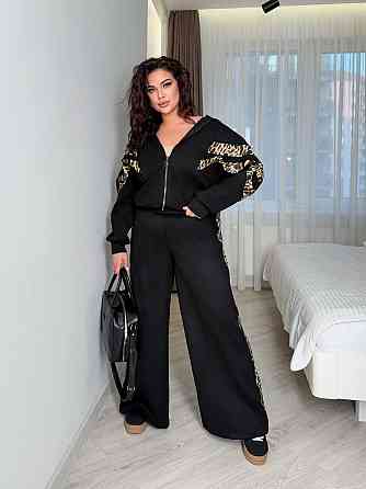 Жіночий стильний повсякденний костюм двійка замша на дайвінгу Одеса