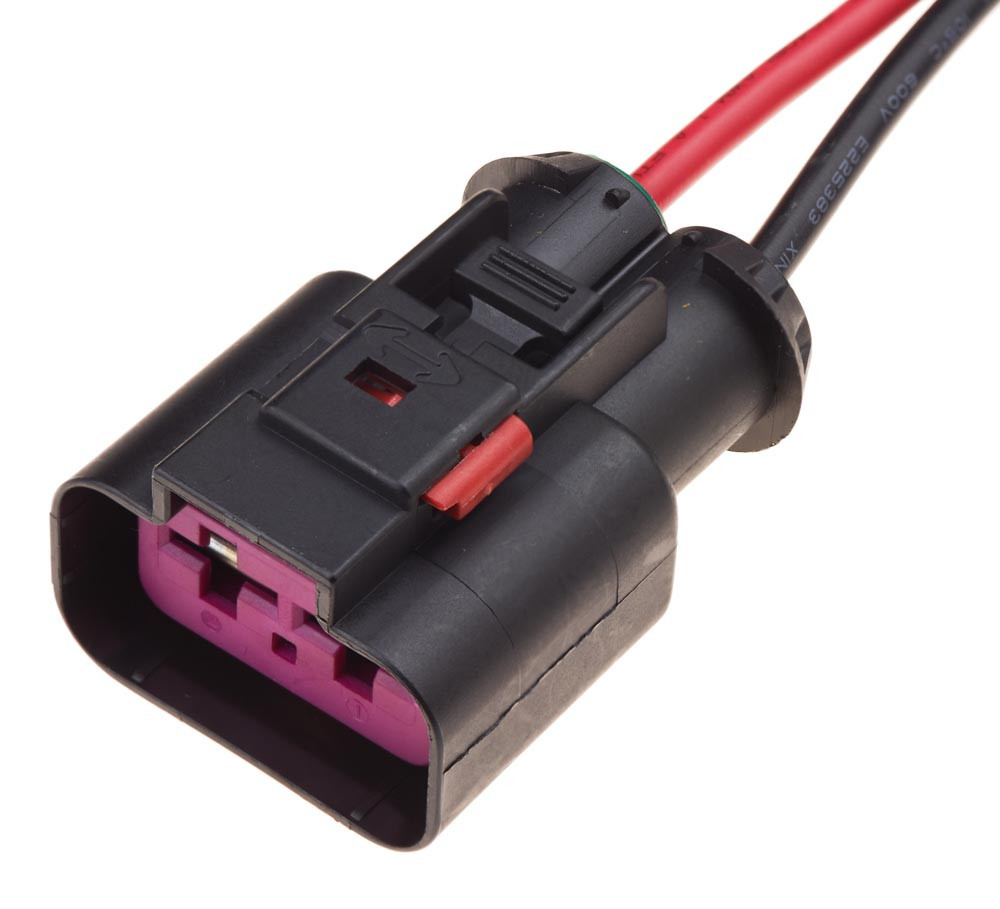 Електричний з'єднувач із дротом, 2-контактний, Вентилятор Охолодження, Чорний, Пластик, Київ - фото 1