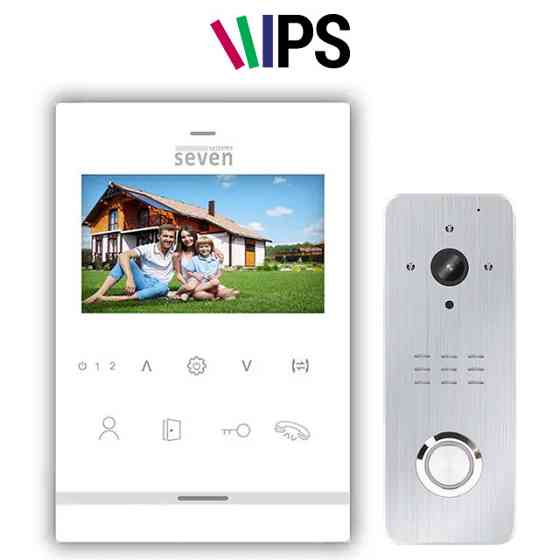 Комплект домофона 4 дюйми з викличною панеллю SEVEN DP-7541/07Kit white Київ