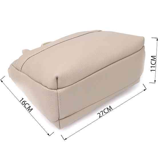 Елегантна жіноча сумка з натуральної шкіри з жорсткою основою Vintage 22985 Сірий Київ