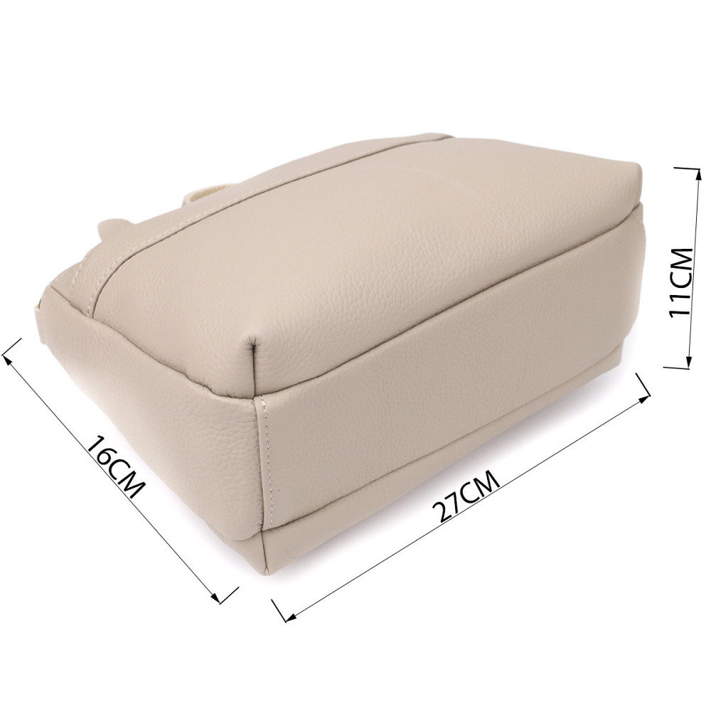 Елегантна жіноча сумка з натуральної шкіри з жорсткою основою Vintage 22985 Сірий Київ - фото 3