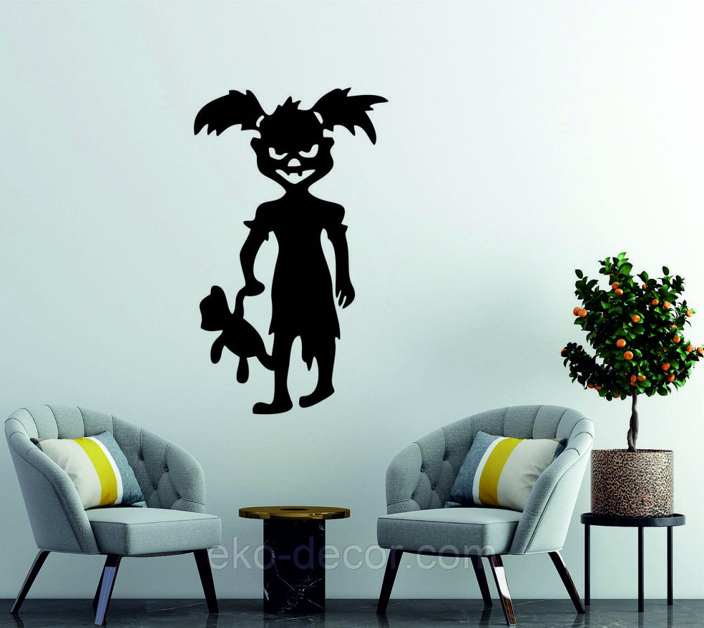 Декоративне настінне Панно «Сілует дітей. Гелловін», Декор на стіну 90*53 см, Чорний Київ - фото 3