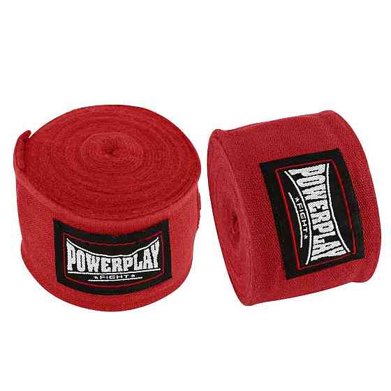 Бінти для боксу PowerPlay 3047 Червоні Lycra (спандекс) (4,5м) Кам'янське
