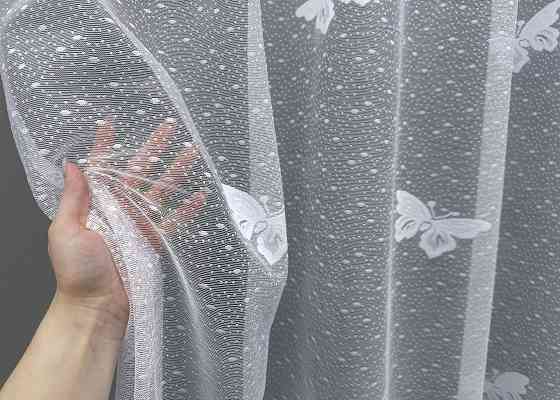 Тюль VR-Textil 1560т Метелики Жакард Білий 300х270 см (42-0468) Київ