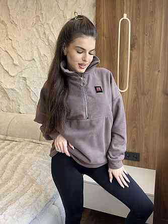 Жіночий теплий худі в спортивному стилі без капюшона турецький фліс Моко, 48/52 Одеса