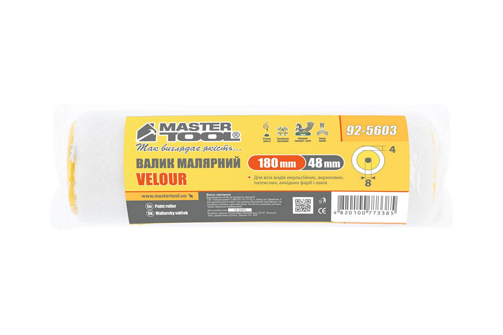 Валик малярський MASTERTOOL Velour 48/180/4 мм Ø 8 мм 92-5603 Коломыя - изображение 3