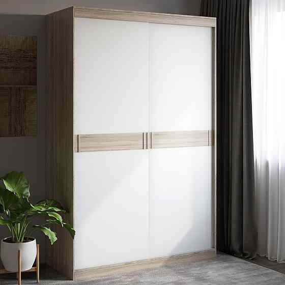 Шафа-купе Еверест Соната 1400 дводверна 140х60х217 дуб сонома+білий (DTM-2395) Дніпро