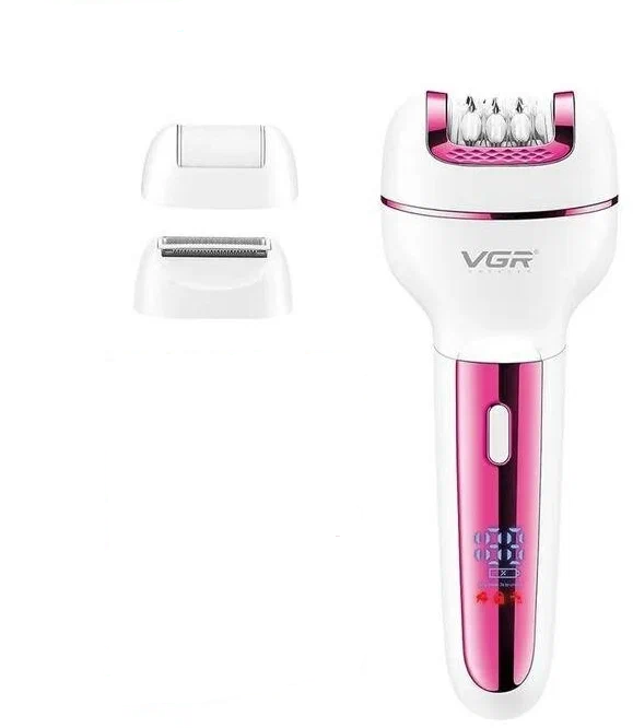 Жіночий епілятор VGR V-732 3в1 з насадками (епіляція, бритва, пемза) Рожевий Вінниця - фото 3
