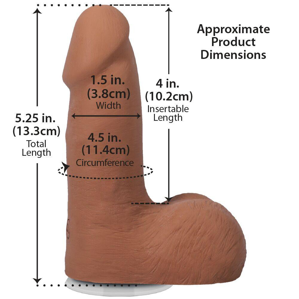 Фалоімітатор Doc Johnson The Realistic Cock ULTRASKYN - 5 Inch with Balls Caramel Sex Aura Київ - фото 5