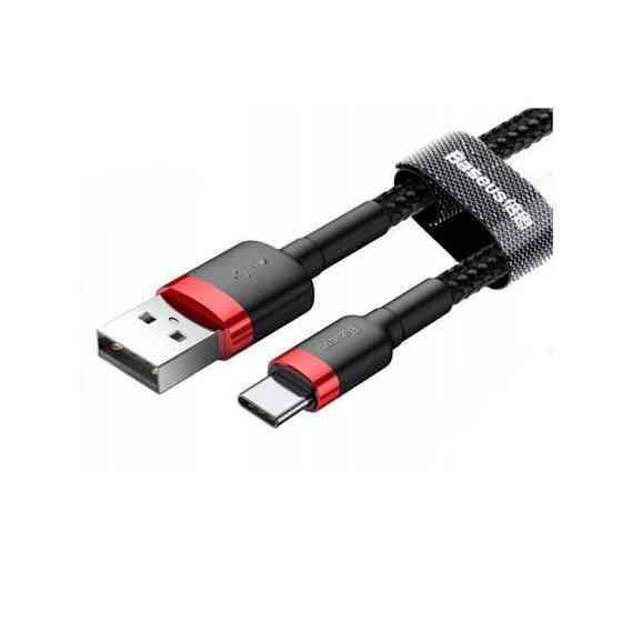 Кабель USB - Type-C Baseus Cafule Cable 3A 2m колір червоний+Black CATKLF-C91 Одеса