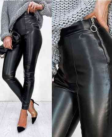 Теплые кожаные лосины на меху осень-зима Dendi 46 Киев