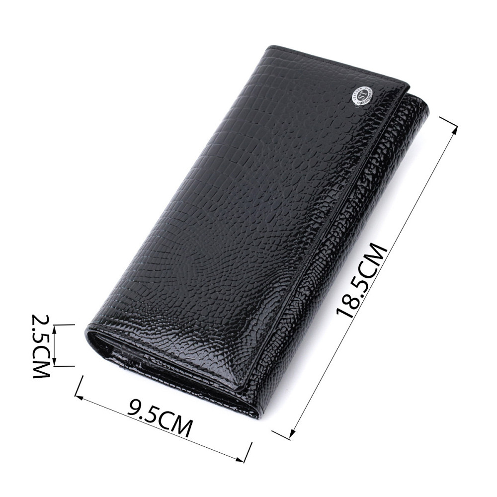 Женский кошелек из натуральной лакированной кожи ST Leather 22679 Черный Киев - изображение 10