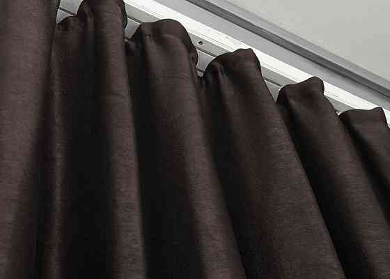 Шторна тканина льон-софт однотонний, колекція "Парма" висота 2,7м колір венге 1087ш Київ