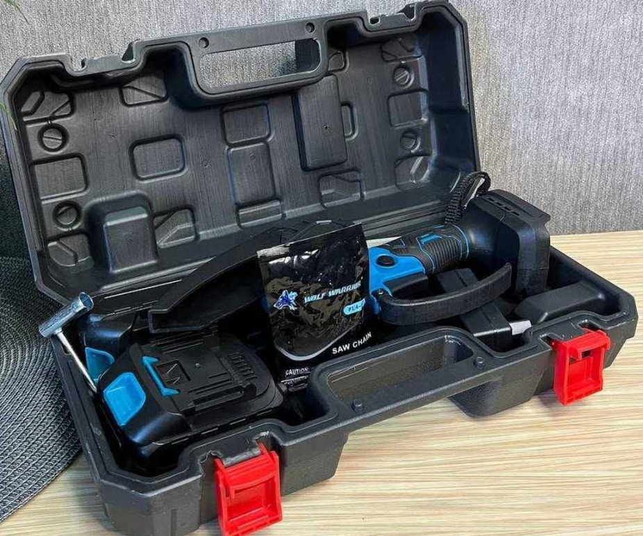 Акумуляторна ланцюгова пила 6" + 2 акумулятори 24 В, у кейсі Харків - фото 5
