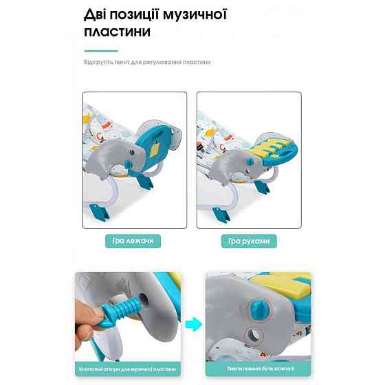 Стул детский для кормления SPOKO WKX-818 шезлонг качалка для детей малышей Киев