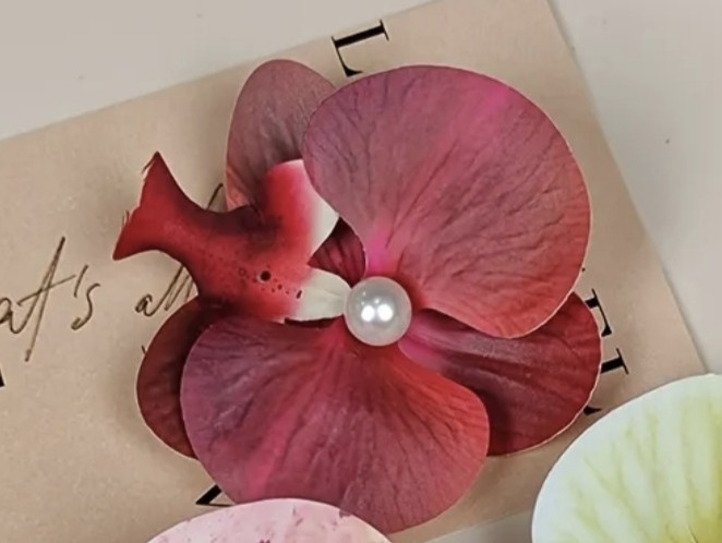 Затискач для волосся Орхідея Червоний Сміла - фото 9