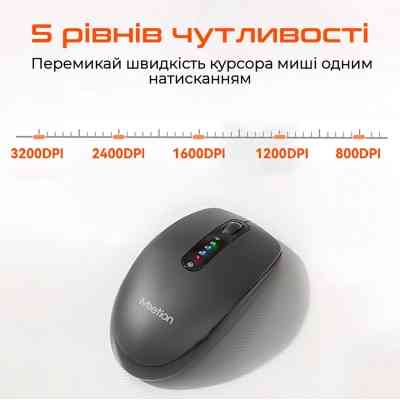 Мишка Meetion BTM100R Wireless/Bluetooth Black (MT-BTM100R-A) Вінниця