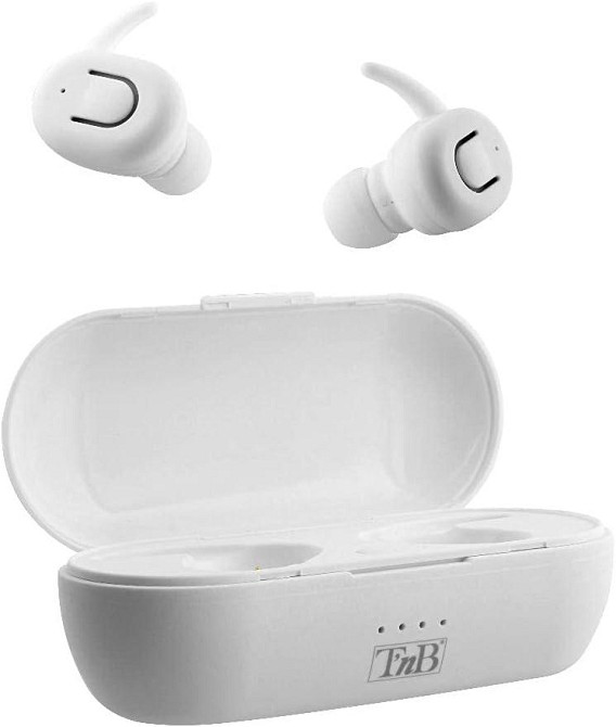 Беспроводные вакуумные наушники T'nB Dude с Bluetooth 5.0 зарядный кейс на 25 часов эргономичный дизайн белые Киев - изображение 1