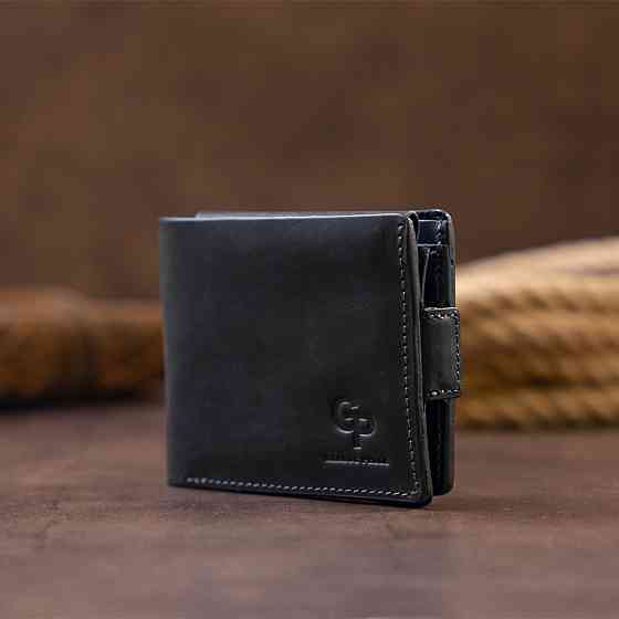 Портмоне горизонтальне Amico на магніті на два відділення матове GRANDE PELLE 11319 Чорне Київ