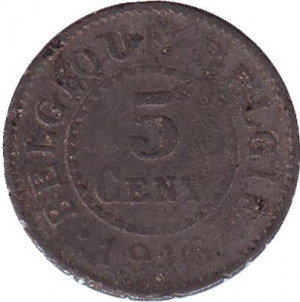 5 сантимів. 1916 рік, Бельгія. Полтава - фото 1