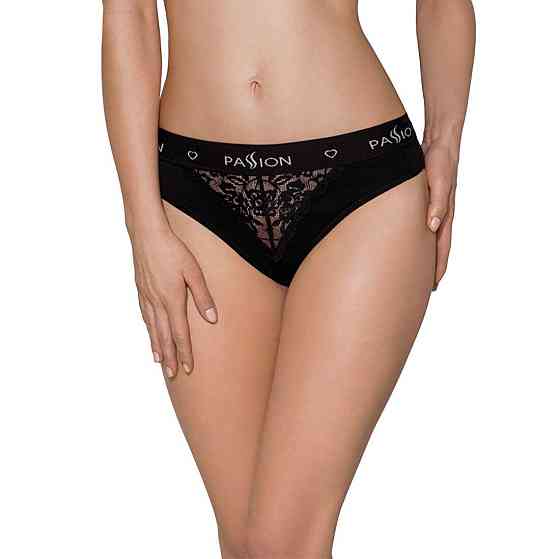 Трусики з широкою гумкою і мереживом Passion PS001 PANTIES M, black Sex Aura Київ
