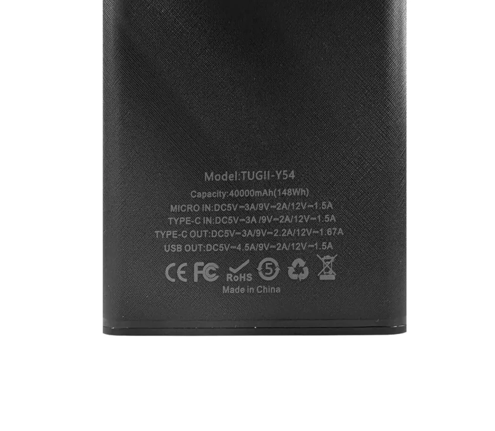 Внешний аккумулятор Power Bank TUGII Y54 40000 мАч 22.5W QC3.0, дисплей, фонарь, 2USB+Type-C Одесса - изображение 10