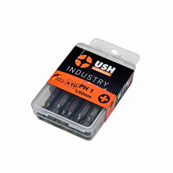 Насадка викруткова USH Industry Phillips PH1 x 50 мм. подовжена Torsion Уп. 10 шт. Одеса