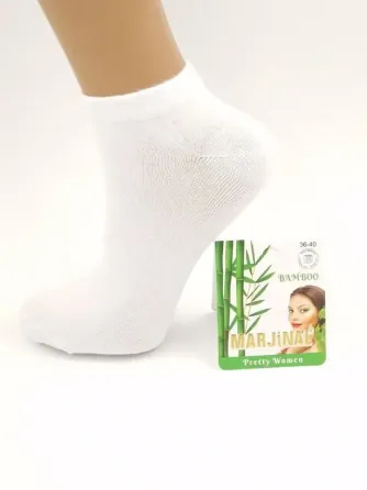Жіночі короткі шкарпетки Marjinal бамбук, тонкі літні однотонні, подвійна пятка ароматизовані, розмір 36-40, 12 пар/уп. білі Київ