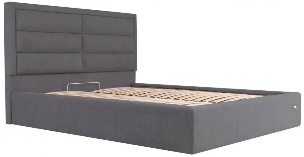 Кровать Двуспальная Orlando VIP 160 х 190 см Мисти Dark Grey С дополнительной металлической цельносварной рамой Темно-серый Киев - изображение 3