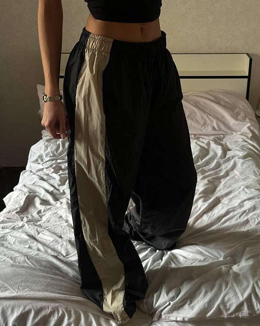 Жіночі спортивні оверсайз штани матова плащівка жатка Одеса - фото 2