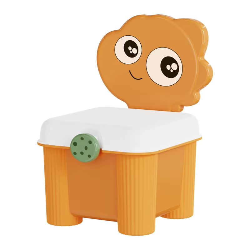 Органайзер для зберігання іграшок з кришкою, дитячий стілець-органайзер для іграшок, 34,5×25×18см, помаранчевий колір Кам'янець-Подільський - фото 6