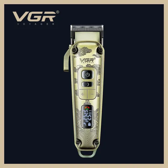 Набір для стрижки 3в1 VGR V-642 Gold: машинка, тример, шейвер IPX6, 4 швидкості, до 250 хв, LED, USB та метал Одеса